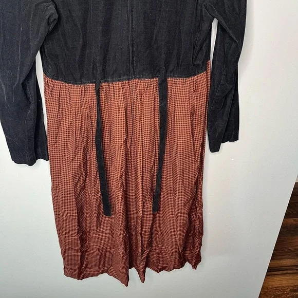 Karin Steven’s x Vintage 90’s Corduroy Harvest Plaid Check Prairie Dress - Picture 7 of 10